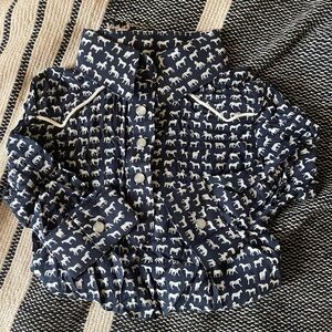 Baby Wrangler Blue and White Horse Onesie with Pearl Snaps 6-9months